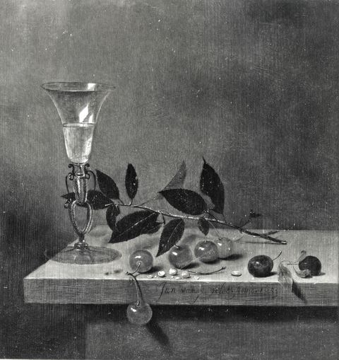 A. C. Cooper — Jan van de Velde III - sec. XVII - Natura morta con calice, ciliegie, prugne e nocciole — insieme